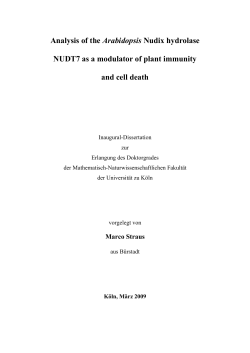 Analysis of the Arabidopsis Nudix hydrolase NUDT7 as a modulator