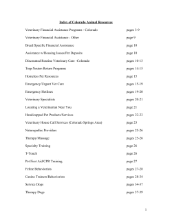 of Colorado Animal Resources