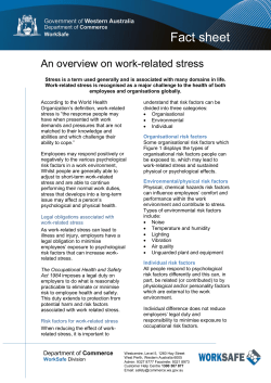 Fact sheet - an overview of occupational stress