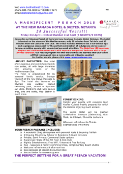 Ramada - Pesach 2015 Details PDF