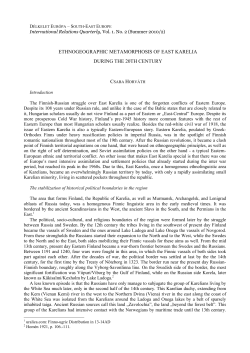 ethnogeographic metamorphosis of east karelia during the 20th