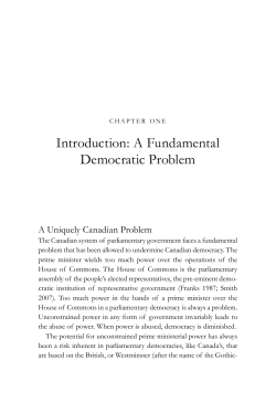 Introduction: a Fundamental Democratic problem
