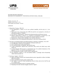 COURSE OUTLINE: SPANISH HISTORY PROGRAM