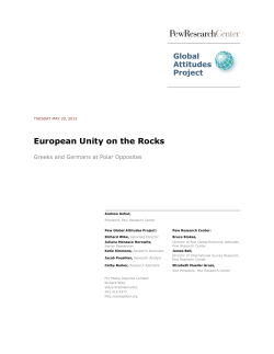 European Unity on the Rocks - Pew Global Attitudes Project