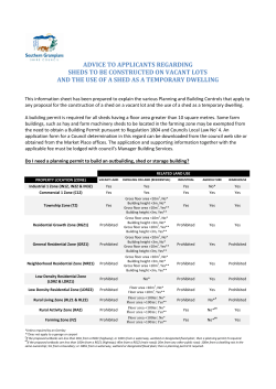 Advice regarding Sheds to be Constructed on Vacant Land and the