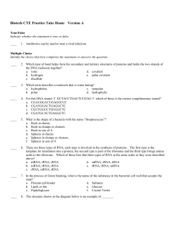 Biotech CTE Practice Take Home Version A