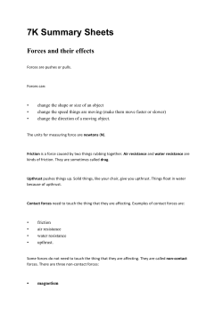 7K Summary Sheets Forces and their effects