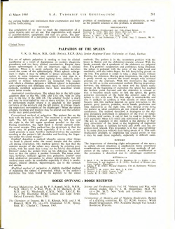 PALPATION OF THE SPLEEN BOEKE ONTVANG BOOKS RECEIVED