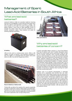 Management of Spent Lead-Acid Batteries in South Africa