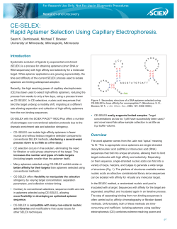 CE-SELEX: Rapid Aptamer Selection Using Capillary