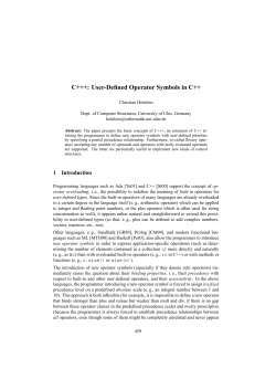 User-Defined Operator Symbols in C++