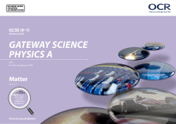 OCR (9-1) Physics A (Gateway Science) &ndash; Matter