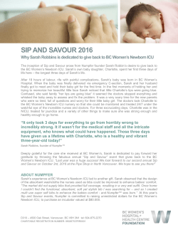 sip and savour 2016 - BC Women`s Foundation