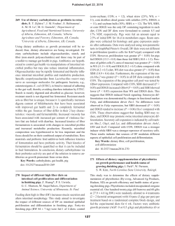 127 269 Use of dietary carbohydrates as prebiotic in swine diets