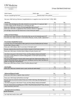 3 Year Well Visit Form