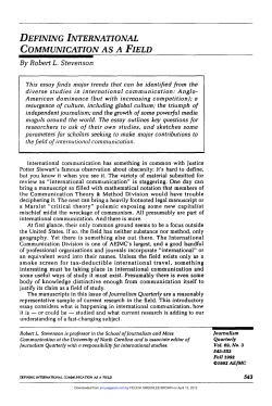 defining international communication as a field