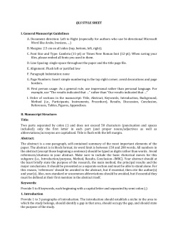 IJLS STYLE SHEET I. General Manuscript Guidelines A. Document