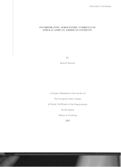 Incorporating Afrocentric Curriculum for K