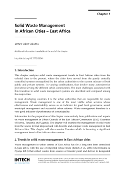 Solid Waste Management in African Cities &ndash; East Africa