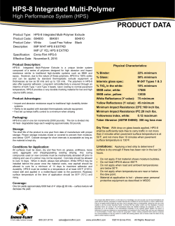 PRODUCT DATA HPS-8 Integrated Multi-Polymer