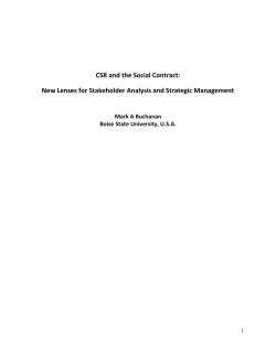 CSR and the Social Contract: New Lenses for Stakeholder Analysis