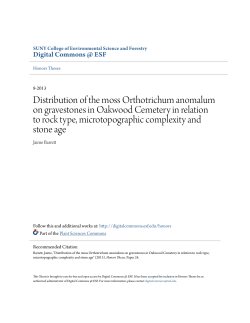 Distribution of the moss Orthotrichum anomalum on gravestones in