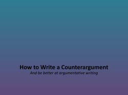 How to Write a Counterargument