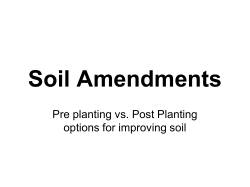 Soil Amendments, Fertilizers