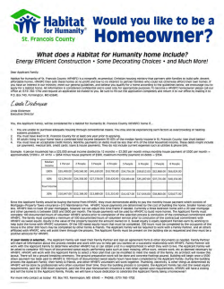 Homeowner Application - Habitat for Humanity of St. Francois County