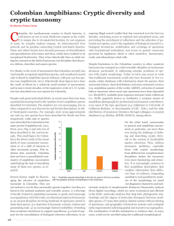 Colombian Amphibians: Cryptic diversity and cryptic taxonomy (PDF