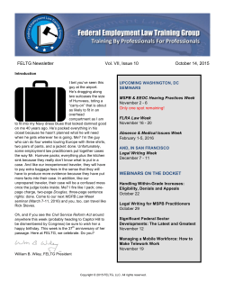 October 2015 - Federal Employment Law Training Group