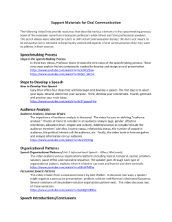 Developing Oral Communication Videos