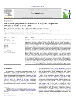 Initiation of Sphagnum moss hummocks in bogs and the