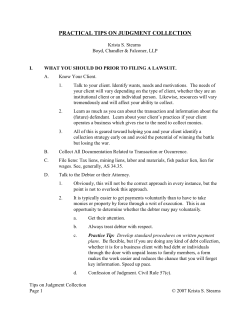 practical tips on judgment collection