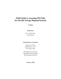 Field Guide to Assessing PEI Soils for On