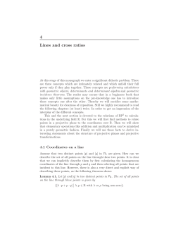 4 Lines and cross ratios