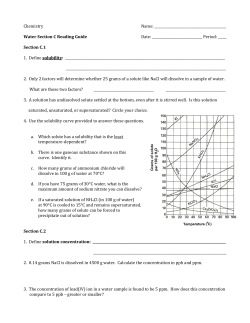 Chemistry Name: Water Section C Reading Guide Date: P
