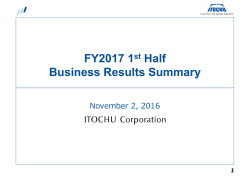 FY2017 1st Half Business Results Summary (PDF 301KB)