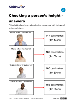 Checking a person`s height - answers