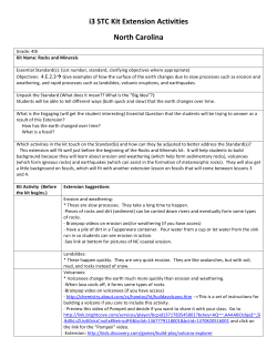 Rocks and Minerals 4.E.2.3 Extension Activities