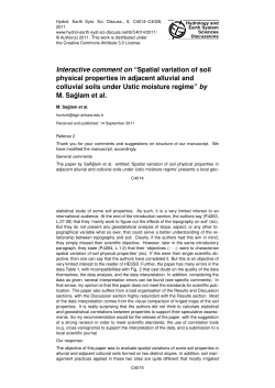 Interactive comment on &ldquo;Spatial variation of soil physical properties