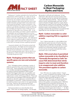Carbon Monoxide in Meat Packaging