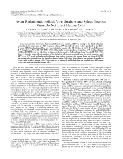Avian Reticuloendotheliosis Virus Strain A and Spleen