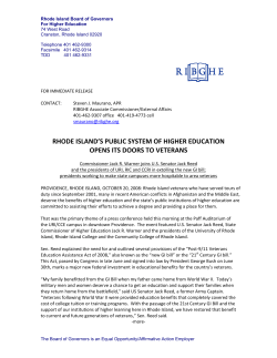 rhode island`s public system of higher education opens its doors to