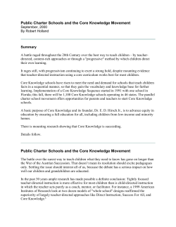 Public Charter Schools and the Core Knowledge Movement Public