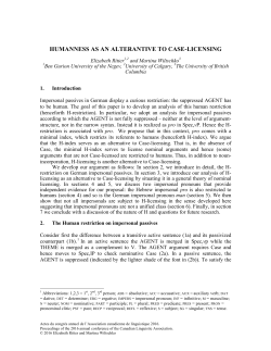 Humanness as an Alternative to Case-Licensing