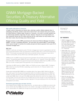 GNMA Mortgage-Backed Securities: A Treasury Alternative Offering