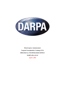 Broad Agency Announcement Targeted Neuroplasticity Training (TNT)
