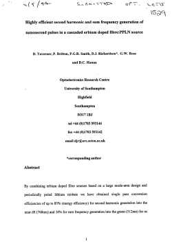 Highly efficient second harmonic and sum frequency generation of