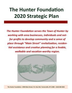 The Hunter Foundation 2020 Strategic Plan